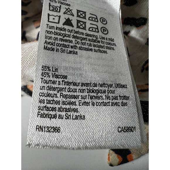 Karen Millen Off the Shoulder Bardot Top Linen Blend Tie Sleeve‎ Size 8 - Picture 8 of 12